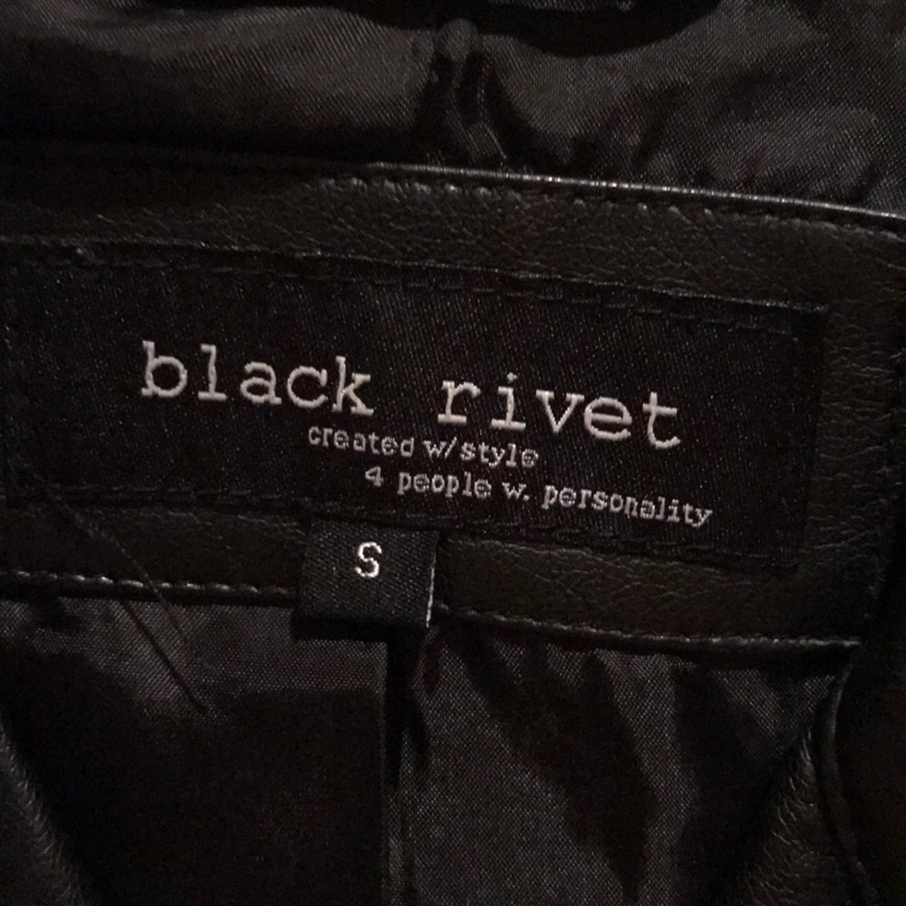 Black Rivet leather jacket - Picture 3 of 5